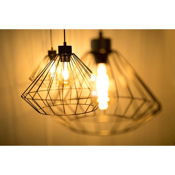 Raquelle Pendant Lamp 3xE27 Max.60W Black Metal/Black PVC Cable 187149304