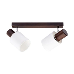 Treehouse Ceiling Lamp 2xE27 Max.25W Walnut Beech Wood/White Fabric Shade 2236276