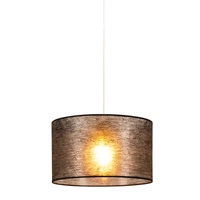 Nevoa Pendant Lamp 1xE27 Max.60W Black Metal/Transparent PVC Cable/Black Fabric Shade 154920104