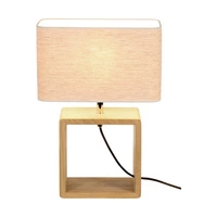 Boho Table Lamp 1xE27 Max.25W Oiled Oak/Black Braid/Beige 77091174