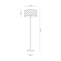 Maxima Floor Lamp 1xE27 Max.60W Chrome Metal/Transparent PVC Cable/Silver Fabric Shade 6593028