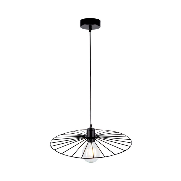 Lampa wisząca Antonella 1xE27 Max.60W Czarny kabel metalowy/czarna tkanina 189249104