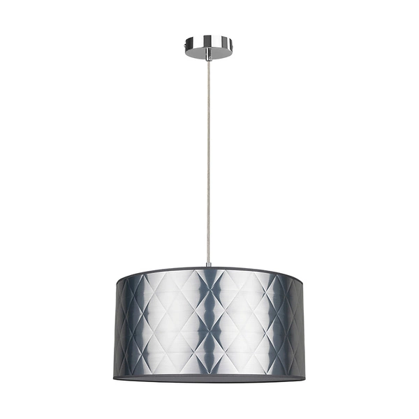 Maxima Pendant Lamp 1xE27 Max.60W Chrome Metal/Transparent PVC Cable/Silver Fabric Shade 1763028