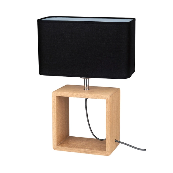 Cadre Table Lamp 1xE27 Max.25W Oiled Oak/Black Fabric Cable/Black Fabric Shade 7704974