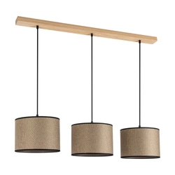 Benita Black Pendant Lamp 3xE27 Max.40W Oiled Oak/Black/Brown-Black-Gold 1037400811551