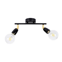 Porcia Ceiling Lamp 2xE27 Max.25W Black Metal/Gold Metal/Black Ceramics 8127204