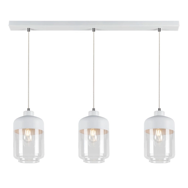 Amaretto Pendant Lamp 3xE27 Max.60W White Metal/Transparent PVC/White-Transparent Glass 15800302