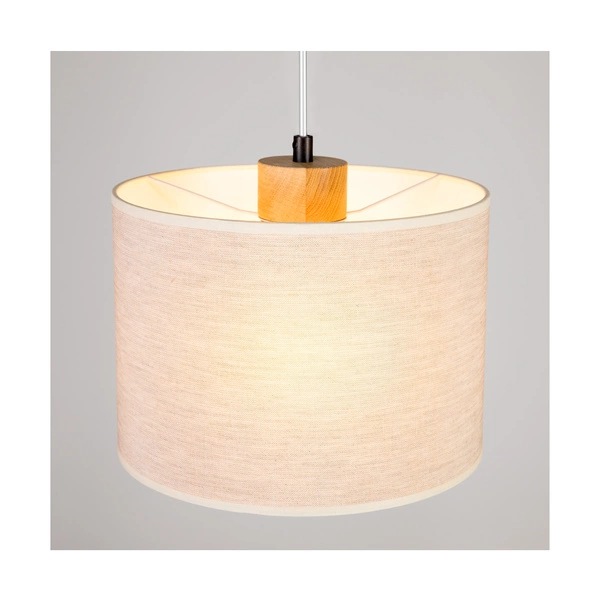 Boho Lampa Wisząca 3xE27 Max.40W Dąb Olejowany/Transparentny PVC/Beżowy 16910374