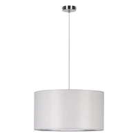 Dove Pendant Lamp 1xE27 Max.60W Chrome Metal/Transparent PVC Cable/Gray Fabric Shade 15390128