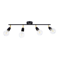 Porcia Ceiling Lamp 4xE27 Max.25W Black Metal/Gold Metal/Black Ceramics 8127404