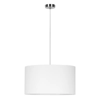 Lampa wisząca Dove 1xE27 maks. 60W chromowany metal/przezroczysty kabel PVC/biały klosz z tkaniny 15380128
