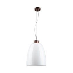 Campana Lampa Wisząca 1xE27 Max,60W Orzech/Transparentny/Biały