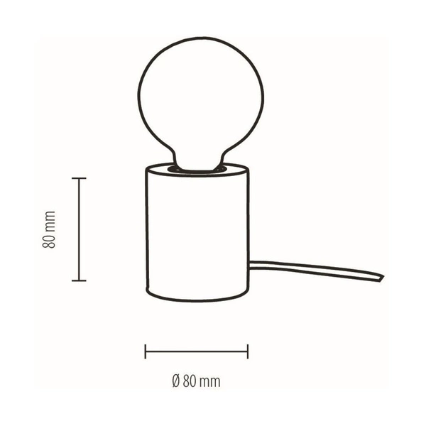 Minnie Table Lamp 1xE27 Max.25W Oiled Oak/Black PVC Cable 7690174