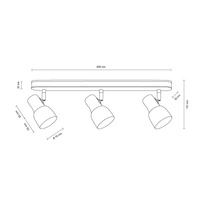 Svantje Ceiling Lamp 3xE14 Max.40W Oiled Oak/Chrome/White 2239374