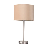 Scarlett Table Lamp 1xE27 Max.40W Satin Metal/Transparent PVC Cable/Beige Velvet Shade 7751027