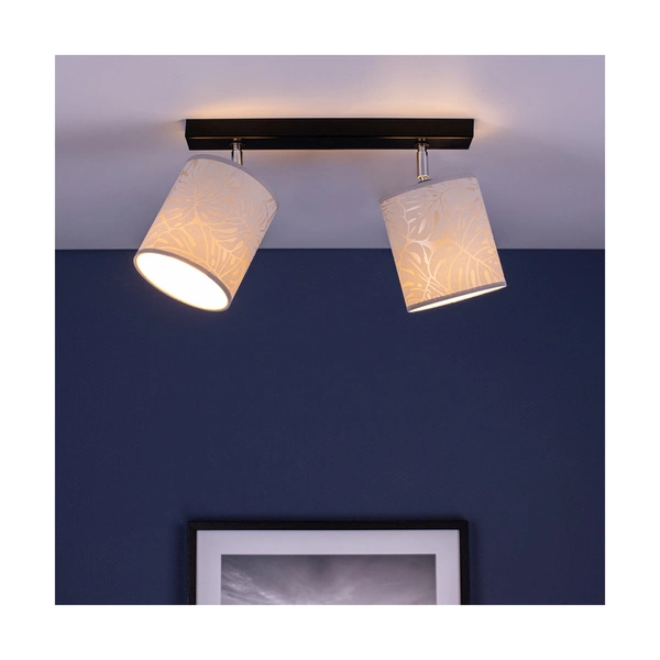 Mateo Ceiling Lamp 2xE27 Max.25W Black Metal/Beige Wallpaper 87800204