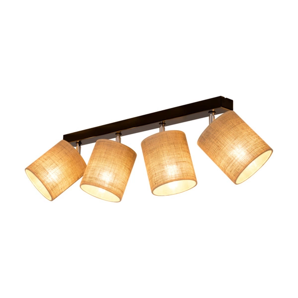 Jute Ceiling Lamp 4xE27 Max.25W Black/Beige 56792404