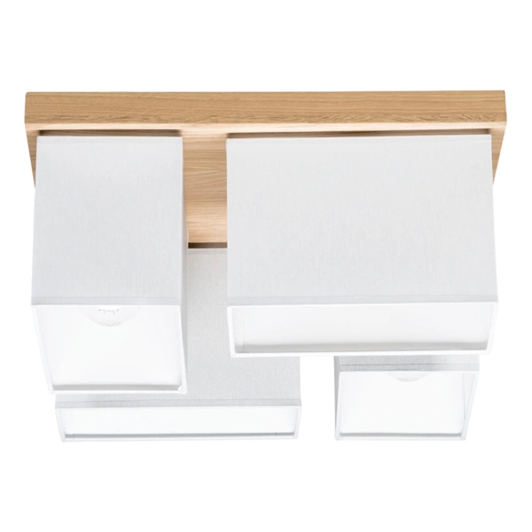 Lampa Sufitowa Paloma 4xE27 Max.25W Dąb Olejowany/Szary Klosz z Tkaniny 2453474