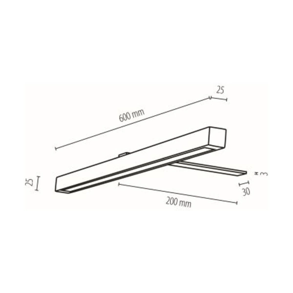 Aqua Viva Over-cabinet Lamp 1xLED 24V Integrated 9W Black/Oiled Oak 89421104