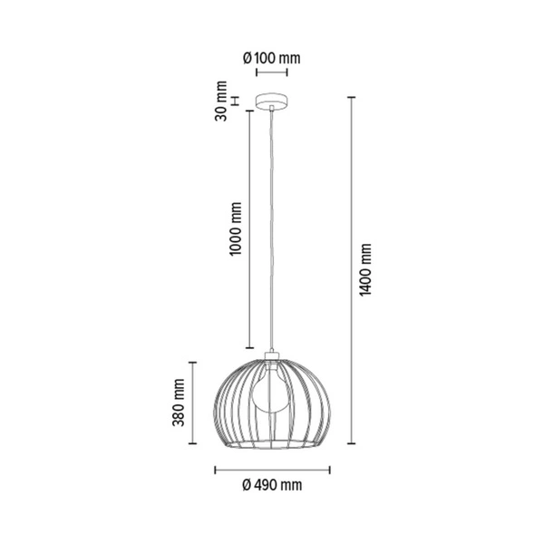 Coop Pendant Lamp 1xE27 Max.60W Gold Metal/Black Metal/Black Fabric Cable 18821920