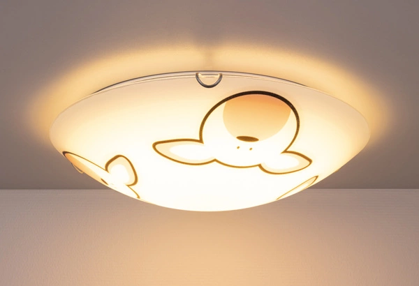 Rubby Ceiling Lamp 2xE27 Max.60W Chrome Metal/White Glass with Rabbit Pattern 4574002