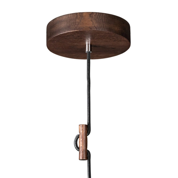 Trigonon Pendant Lamp 1xE27 Max.60W Walnut Beech Wood/Black Fabric Cable 1271976