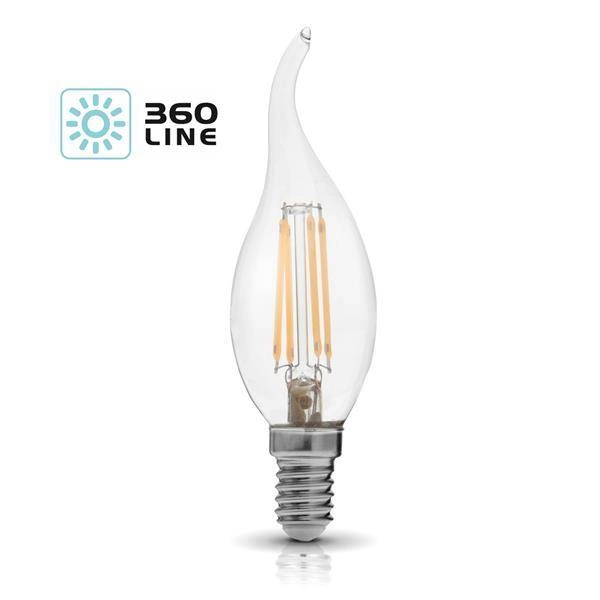 Żarówka ozdobna FILAMENT LED E14 4W ciepła 3000K świeczka płomyk