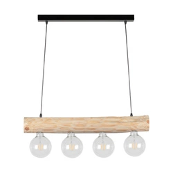 Trabo Simple Pendant Lamp 4xE27 Max.60W Natural Pine/Black Metal/Black PVC Cable 69860404