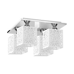 Anika Ceiling Lamp 4xE27 Max.60W Chrome Metal/White Glass