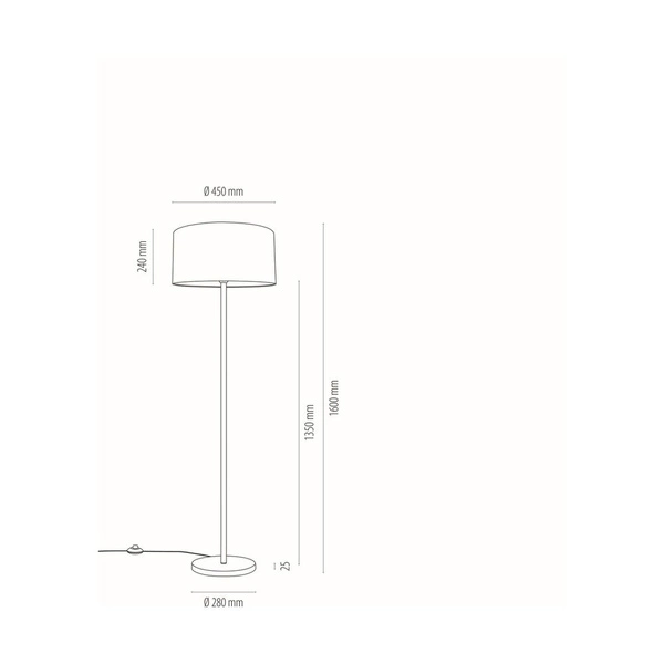 Vert Lampa Podłogowa 1xE27 Max.60W Czarny/Multikolor 124080104