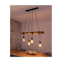 Tongo Pendant Lamp 4xE27 Max.60W Stained Pine Brown/Black Metal/Black PVC Cable 69104404