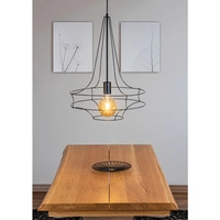 Casa Rina Pendant Lamp 1xE27 Max.60W Black Metal/Black PVC Cable 17949104