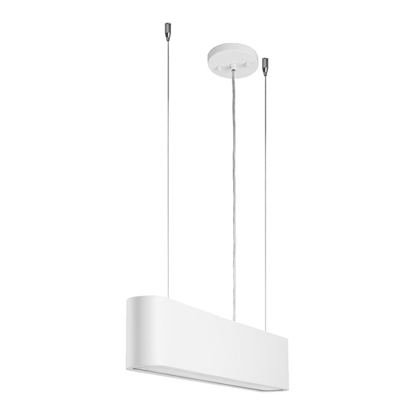 Illumina Pendant Lamp Incl. 1xLED Integrated 1350lm 3000K 28W White Metal/Transparent PVC Cable/White Fabric Shade