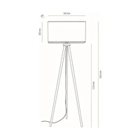 Boho Floor Lamp 1xE27 Max.40W Oiled Oak/Transparent PVC/Beige 741910174