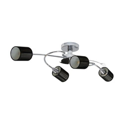 Marbella Ceiling Lamp 4x14 Max.9W Chrome Metal/Black Fabric Shade 5078418A1028