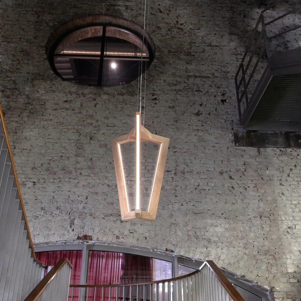 Leif Pendant Lamp ''In&Out'' 6xLED 24V Integrated 4000lm 3000K 43W Oiled Oak/Transparent PVC Cable 1539274