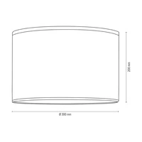 Lampshade Cylinder E27 H40 White-Gray Cotton with zigzag pattern A0520