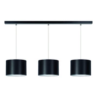Dove Pendant Lamp 3xE27 Max.40W Black Metal/Transparent PVC Cable/Black Fabric Shade 15400304