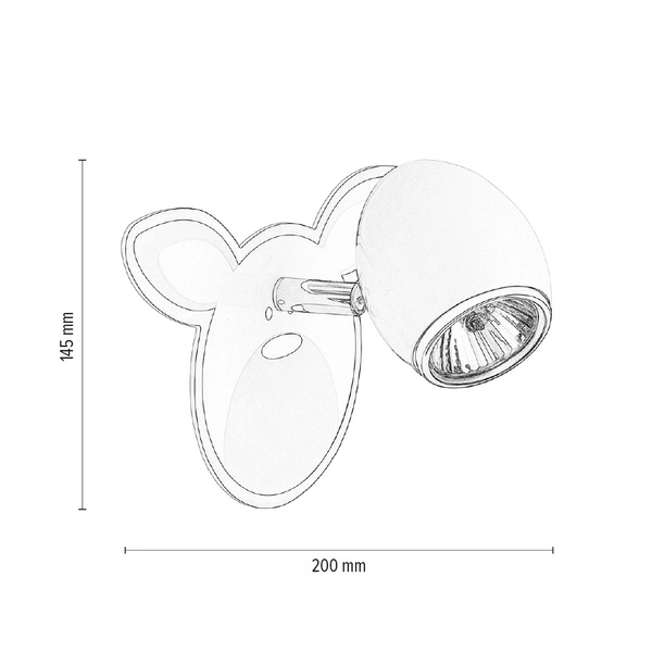 Rubby Wall Lamp 1xGU10 Max.50W White Metal/Chrome Metal/Multicolor Synthetic Material with Rabbit Pattern 2107102