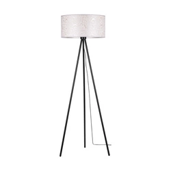 Mateo Floor Lamp 1xE27 Max.40W Black Metal/Black PVC Cable/Beige Wallpaper 87813104