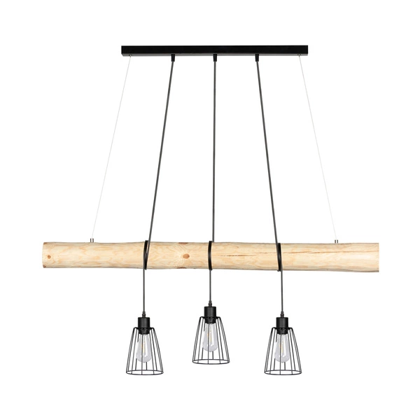 Trabo Long Hanging Lamp 3xE27 Max.60W Natural Pine/Black 69214304