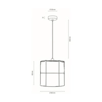 Marinero Pendant Lamp 1xE27 Max.15W LED Black Metal/Black Fabric Cable/Beige Linen Shade 184319104