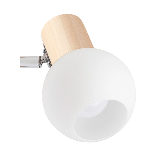 Karin Wall Lamp 1xE14 Max.40W Birch Wood/White Glass 2231160