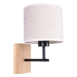 Boho Wall Lamp 1xE27 Max.25W Oiled Oak/Black/Beige 57191974