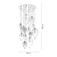 Balonowa lampa wisząca w zestawie 9xG4 Max.20W Chromowany metal/Wielokolorowe szkło 1791215