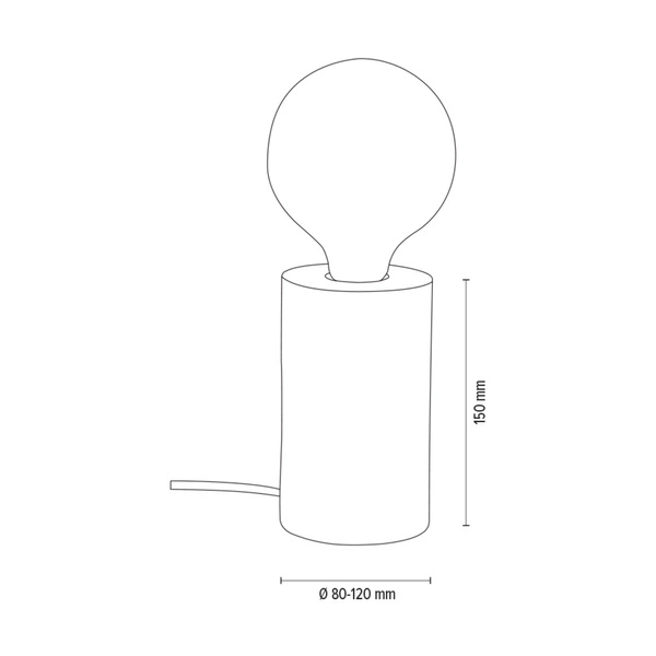 Lampa stołowa Trabo 1xE27 maks. 25W barwiona sosna szara/czarny kabel PVC 76910157