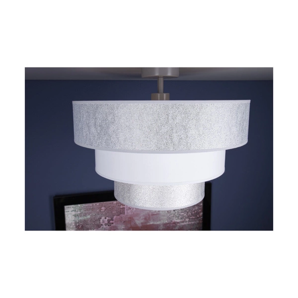 Prata Ceiling Lamp 1xE27 Max.40W Gray Metal/Silver-White Fabric Shade 957281127