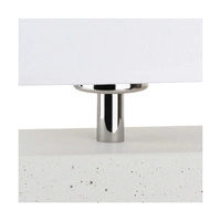 Strong Double Table Lamp 1xE27 Max.25W White Concrete/Black PVC Cable/White Fabric Shade 7381937