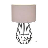 Endorfina Table Lamp 1xE27 Max.60W Black Metal/Black PVC Cable/White Fabric Shade 7322104