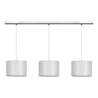 Dove Pendant Lamp 3xE27 Max.40W Chrome Metal/Transparent PVC Cable/Gray Fabric Shade 15390328